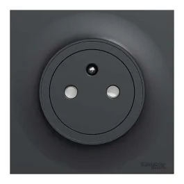 SCHNEIDER Odace Prise de courant 2P+T affleurante anthracite complet