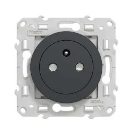 SCHNEIDER Odace Prise de courant 2P+T affleurante anthracite - S540052