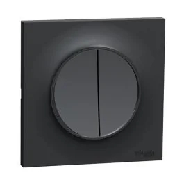 SCHNEIDER Odace Interrupteur double va et vient anthracite complet