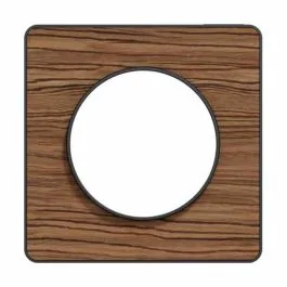 SCHNEIDER Odace Touch Plaque simple bois zebrano avec liseré anthracite - S540802P4