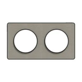 SCHNEIDER Odace Touch Plaque double Kvadrat perle avec liseré anthracite - S540804KG