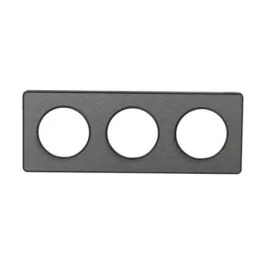 SCHNEIDER Odace Touch Plaque triple  aluminium brossé avec liseré anthracite - S540806J