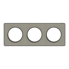 SCHNEIDER Odace Touch Plaque triple  Kvadrat perle avec liseré anthracite - S540806KG