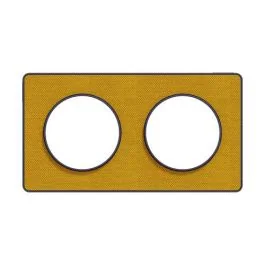 SCHNEIDER Odace Touch Plaque double Kvadrat ocre avec liseré bleu cobalt - S550804KY