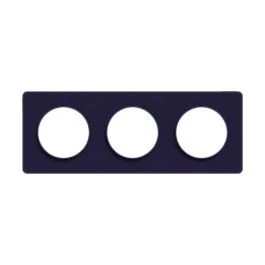 SCHNEIDER Odace Touch Plaque triple Kvadrat roi avec liseré bleu cobalt - S550806KC