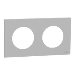 SCHNEIDER Odace Plaque double gris galet - S901704