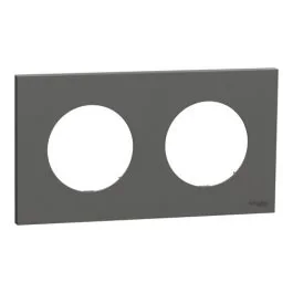 SCHNEIDER Odace Plaque double gris basalte - S904704