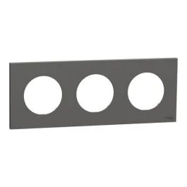 SCHNEIDER Odace Plaque triple gris basalte - S904706