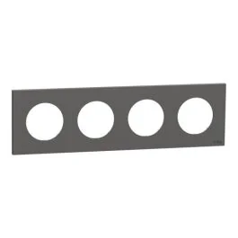 SCHNEIDER Odace Plaque quadruple gris basalte - S904708