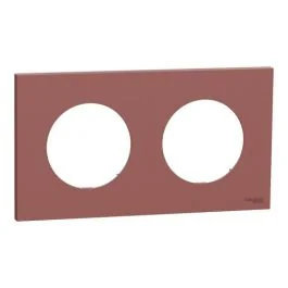 SCHNEIDER Odace Plaque double rose grenat - S905704