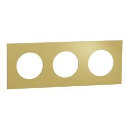 SCHNEIDER Odace Metal Plaque triple laiton support blanc - S911706