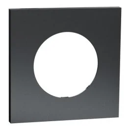 SCHNEIDER Odace Metal Plaque simple perle noire support noir - S912702