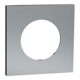 SCHNEIDER Odace Metal Plaque simple titane support noir - S915702