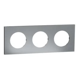 SCHNEIDER Odace Metal Plaque triple titane support noir - S915706
