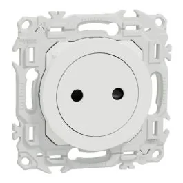 SCHNEIDER Odace Prise de courant 2P affleurante blanc craie - S920033