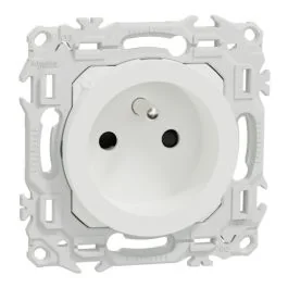SCHNEIDER Odace Prise de courant 2P+T pour rénovation blanc craie - S920049