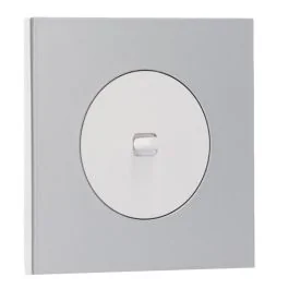 SCHNEIDER Odace Interrupteur va et vient/bouton poussoir à levier blanc craie et plaque simple aluminium