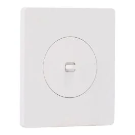 SCHNEIDER Odace Interrupteur va et vient/bouton poussoir à levier blanc craie et plaque simple Architecte céramique blanc