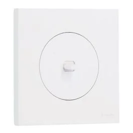 SCHNEIDER Odace Interrupteur va et vient/bouton poussoir à levier blanc craie complet