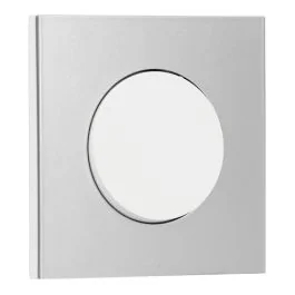 SCHNEIDER Odace Interrupteur va et vient/bouton poussoir blanc craie et plaque simple aluminium