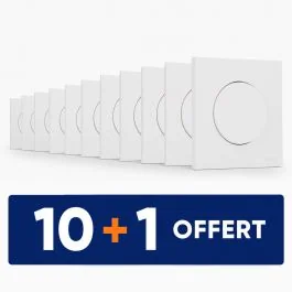 SCHNEIDER Odace Interrupteur va et vient/bouton poussoir blanc craie complet - Lot 10+1 offert