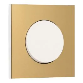 SCHNEIDER Odace Interrupteur va et vient/bouton poussoir blanc craie et plaque simple laiton