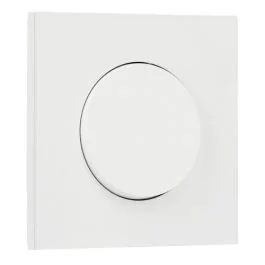 SCHNEIDER Odace Interrupteur va et vient/bouton poussoir blanc craie et plaque simple céramique blanc