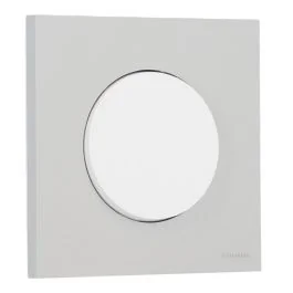 SCHNEIDER Odace Interrupteur va et vient/bouton poussoir blanc craie et plaque simple gris galet