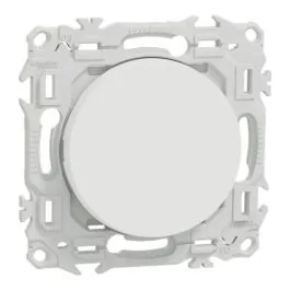 SCHNEIDER Odace Interrupteur va et vient/bouton poussoir blanc craie - S920204
