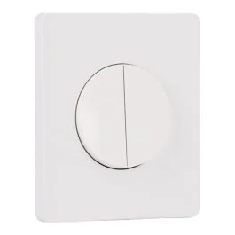 SCHNEIDER Odace Interrupteur double va et vient/bouton poussoir blanc craie et plaque simple Architecte blanc émaillé