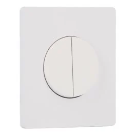SCHNEIDER Odace Interrupteur double va et vient/bouton poussoir blanc craie et plaque simple Architecte céramique blanc