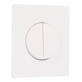 SCHNEIDER Odace Interrupteur double va et vient/bouton poussoir blanc craie et plaque simple Architecte blanc craie