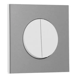 SCHNEIDER Odace Interrupteur double va et vient/bouton poussoir blanc craie et plaque simple titane