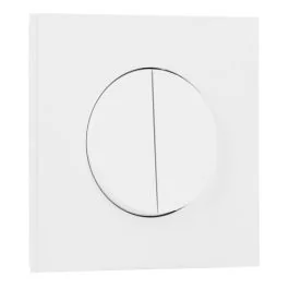 SCHNEIDER Odace Interrupteur double va et vient/bouton poussoir blanc craie et plaque simple céramique blanc