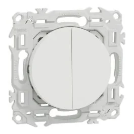 SCHNEIDER Odace Lot de 108 interrupteurs doubles va et vient/boutons poussoirs blanc craie - S920214P