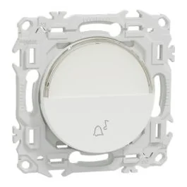SCHNEIDER Odace Bouton poussoir porte-étiquette blanc craie - S920246