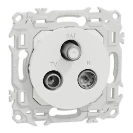 SCHNEIDER Odace Prise TV / SAT / FM blanc craie - S920461