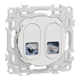SCHNEIDER Odace Prise double RJ45 grade 3TV catégorie 6a STP blanc craie - S920487