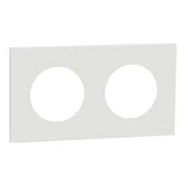 SCHNEIDER Odace Plaque double blanc craie - S920704