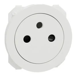 SCHNEIDER Odace Enjoliveur prise de courant 2P+T affleurante blanc craie - S929050