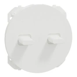 SCHNEIDER Odace Enjoliveur interrupteur double va et vient/poussoir à levier blanc craie - S929211