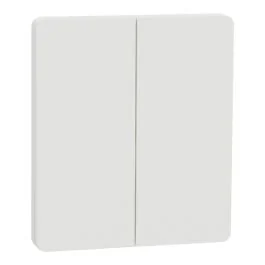SCHNEIDER Odace Integral Architecte Enjoliveur pour double va et vient/bouton poussoir/plaque simple blanc craie - S929224