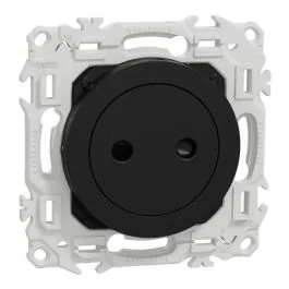 SCHNEIDER Odace Prise de courant 2P affleurante noir onyx - S940033