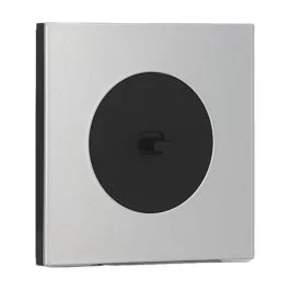 SCHNEIDER Odace Interrupteur va et vient/bouton poussoir à levier noir onyx et plaque simple aluminium