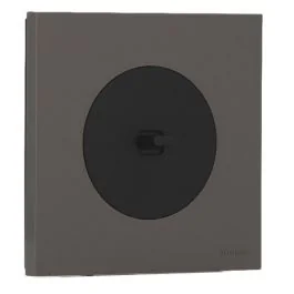 SCHNEIDER Odace Interrupteur va et vient/bouton poussoir à levier noir onyx et plaque simple gris basalte