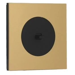 SCHNEIDER Odace Interrupteur va et vient/bouton poussoir à levier noir onyx et plaque simple laiton
