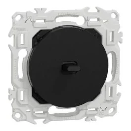 SCHNEIDER Odace Interrupteur va et vient/bouton poussoir à levier noir onyx - S940203
