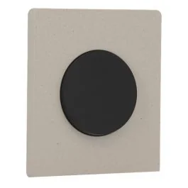 SCHNEIDER Odace Interrupteur va et vient/bouton poussoir noir onyx et plaque simple Architecte béton