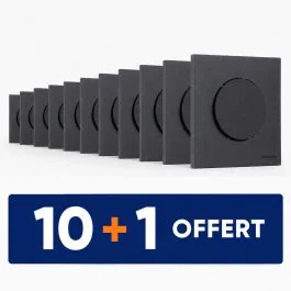 SCHNEIDER Odace Interrupteur va et vient/bouton poussoir noir onyx complet - Lot 10+1 offert