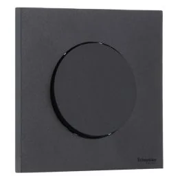 SCHNEIDER Odace Interrupteur va et vient/bouton poussoir noir onyx complet